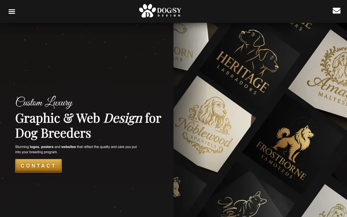 Dogsy Design luxury identity and website for dog breeders